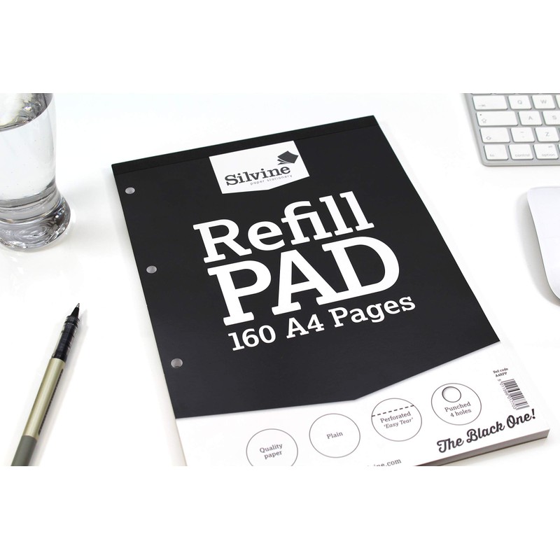 Silvine 160 Page A4 Refill Pad, Head Bound and Punched
