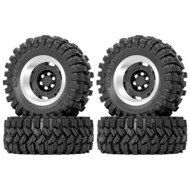 OGRC 1.2" Beadlock Wheel Tires 4mm Negative Offset Wheel Tires for Axial SCX24 AX24 TRX4M FCX24 Upgrade 1/24 1/18 RC Crawler Car (Black)