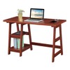Convenience Concepts Designs2Go Trestle Desk with Charging Station and Shelves,