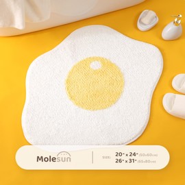 Cute Egg Bath Mat, Extra Soft Absorbent Bath Rug, Non-Slip Comfortable Bathroom Rug, Carpet for Tub, Shower, Bath Room, Machine Wash Dry, 20"x24", Egg
