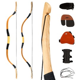 PMZ Archery Recurve Bow Set, 54" High-Performance Horse Bow for Hunting, Right Left Hand Traditional Turkish Bow for Youth Adults Beginners to Advanced Outdoor Practice & Hunting, 45lbs