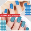 SILPECWEE 8 Sheets Nail Stickers Full Nail Wraps (Blue Solid