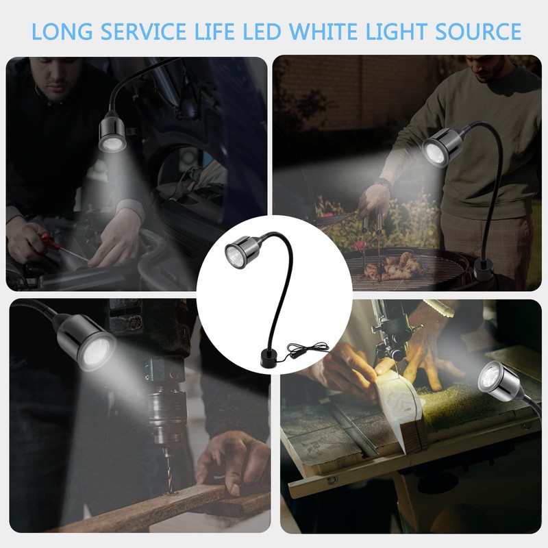 Deeffe Magnetic LED Work Light with Flexible Gooseneck and Magnetic