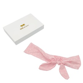 HAARallerliebst Headband with Bow (50 cm, Floral Pattern with Bow, Pink) with Storage Box