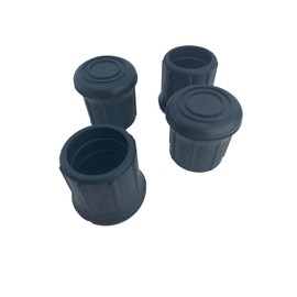 (4 Pack) 1-1/8" Black Rubber Tips for Cane, Crutch, or Chair - CT-1.125-B