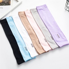 Korean Summer UV Protection Ice Sleeves for Women & Men, Ice Silk, in Clear Bag Pack/White 20ea