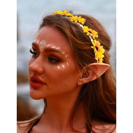 Zoestar - Corona de flores para el pelo, diseño de girasol, para mujer, Negro