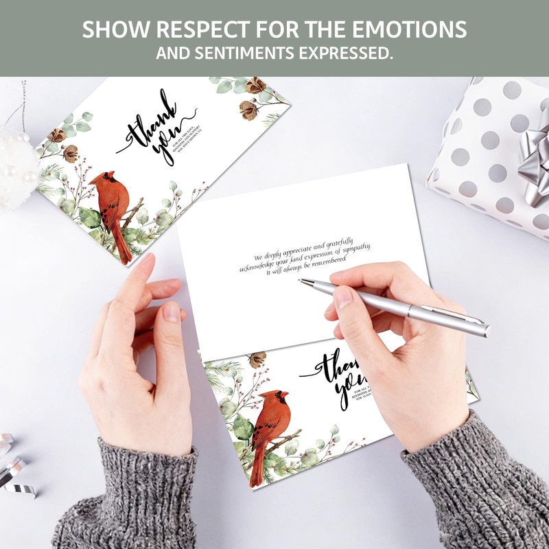 C2U 24 Pack Funeral Thank You Cards with Envelopes &