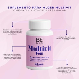 Suplemento Para Mujer Multivit Omega 3 Antioxidantes 60cap Multivit Fem - de, y, Inclui