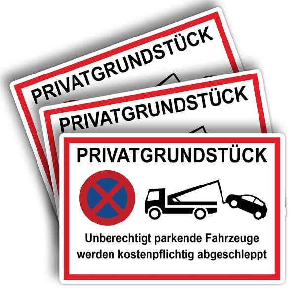 Strobo Privatgrundstück unberechtigte parkende Fahrzeuge Werden kostenpflichtig abgeschleppt Sign, 20