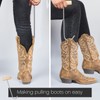 Moxweyeni 2 Pcs Boot Pulls with Handle Boot Hooks Long