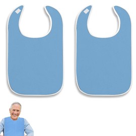 gvivej Adult Bib, Bib for Adults, Bib for Seniors, Easy to Clean, Adult Bib for Men, Women, Elderly People, blue