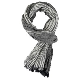 YONKOUNY Men's Soft Cotton Scarf Autumn Winter Fashion Long Neckerchief Men's Scarf, gray