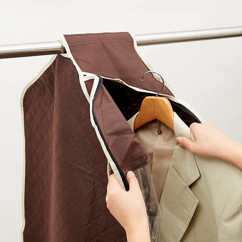 Aimedia Charcoal Deodorizing Clothes Cover, Long Clothes Cover, Hanging Storage