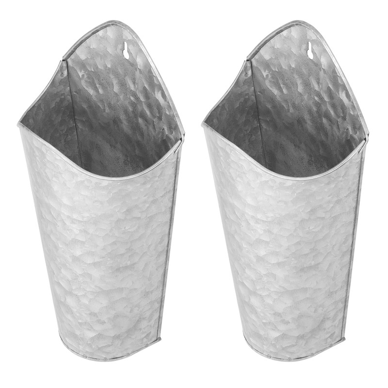 2PCS Iron Art Wall Planter Hanging Flowers Pot for Home