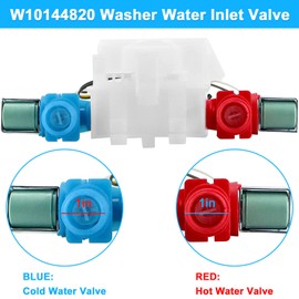 Upgraded W10144820 Washer Water Inlet Valve Compatible with Whirlp-ool Ken-more May-tag Washing Machine Replace WPW10144820,AP6015761,AP4371093,W10311458-2 Year Warranty