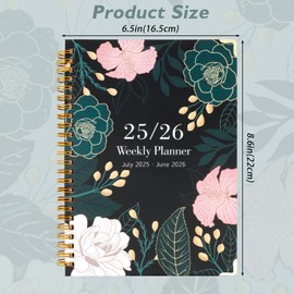 2025-2026 Planner, Weekly and Monthly Calendar Yearly Planners for Women, Jul 2025 - Jun 2026, 6.5" x 8.6" Academic Agenda Appointment Notebook with Tabs Hard Cover, Goal Planners for Life Work School