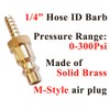 Beduan Solid Brass Air Hose Fittings 1/4" Barb Reducer Quick