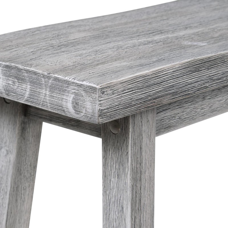 Boraam Sonoma Bench, Storm Gray Wire-Brush