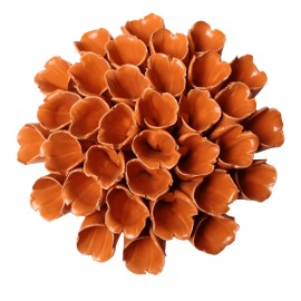 chive Large Orange Ceramic Flower Sea Polyp Novelty Decor
