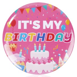 It's My Birthday Pin, 2.28 Inch Diameter Happy Button Badge Boys Girls Cute Brooch for Women Men Gifts Party Squad Costume Outfit Decorations Supplies