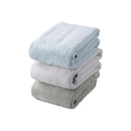 Carari Face Towel, 11.8 x 31.5 inches (30 x 80 cm), 3 Piece Set, Ocean Blue (Blue/Light Gray/Gurege), Quick Absorption in Fiber Gap, Quick Drying, Marshmallow Texture, Fluffy and Mochi, CBB Japan