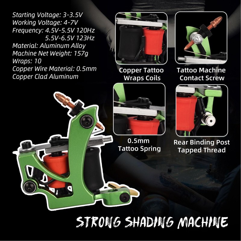 Complete Tattoo Machine Kit Professional Tattoo Coils Machine Tattoo Clip