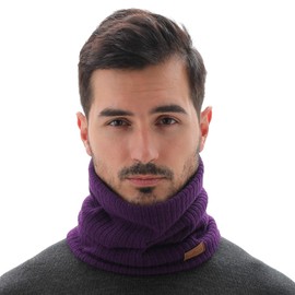 NovForth Winter Neck Warmer Fleece Lined Infinity Scarf Double-Layer Fleece Thicken Windproof and Dust Skiing Circle Lining Knit Infin for Mens Womens