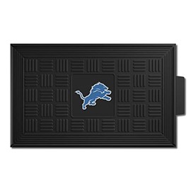 FANMATS 11442 Detroit Lions Heavy Duty Vinyl Medallion Outdoor Door Mat - 19.5in. x 31in.