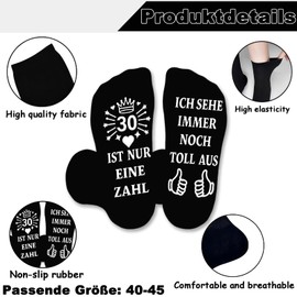Scinzene 30th Birthday Men's Socks, Non-Slip Funny Socks With 30 Is Only A Number/I Still Look Great Out, For 30th Birthday Men, Gift 30th Birthday Man