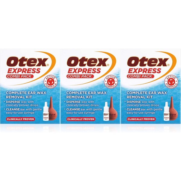 Otex Express Combi Pack Clinically Proven Ear Wax Removal Kit 3 Pack