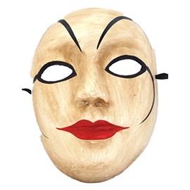 Griffin Trader Venetian Full Mask Harlequin Red Lips Masquerade Drama Ball