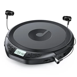 Gueray CD Player Portable CD Dsicman: with Earphones for Car with Anti-Skip Shockproof with LCD Display Support PROG Memory Repeat Function (Black)
