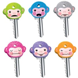6 Pcs Key Caps Covers Cute Monkey Key Covers Fits Most Standard keys Made for Easy Identifying Door Keys