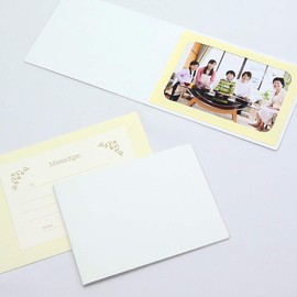 Yamadaya Hataya Store Plain Cover Photo Mount L Size (89 x 127 mm) 1 Side Horizontal (With Envelope, Message Card: Ivy) (White)