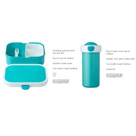 Mepal - Campus Lunch Set - Set for Children with Sealing Cup & Lunch Box - Lunch Set for School or on the Go - Dishwasher Safe & BPA Free - 300 + 750 ml - Unicorn Glow