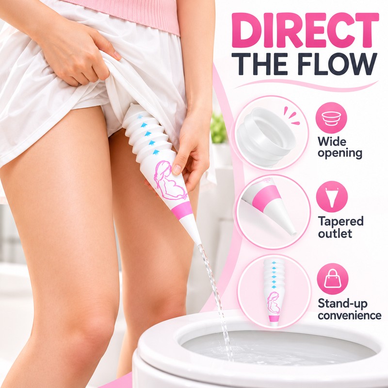 Disposable Female Urination Device 12/24 Pack, Portable Foldable Stand Up