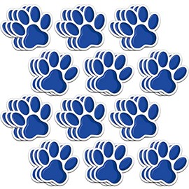 60 Pcs Paw Prints Cutouts Mini Paw Print Accents Decor Colorful Paw Cut Outs Paw Bulletin Board Dog Paw Print Cut Out Paw Print Party Supplies for Kids Educational School Home (Blue)