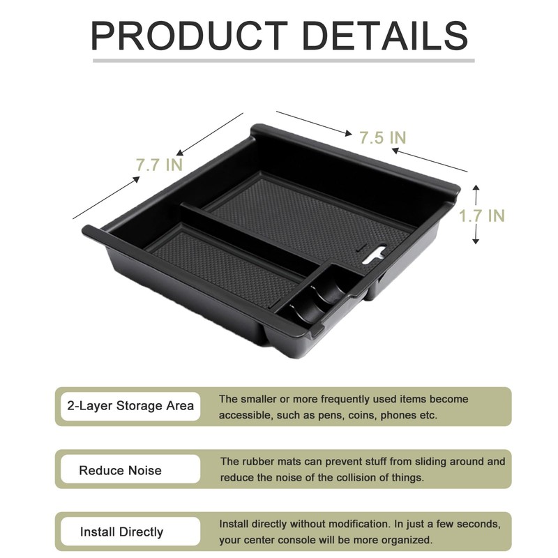 JDMCAR Center Console Organizer Tray Compatible with Toyota Tacoma Accessories