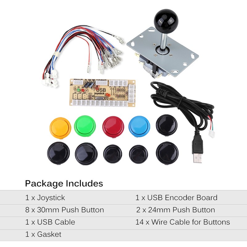 Zero Delay Arcade Game DIY Kits Parts 10 Buttons JoyStick