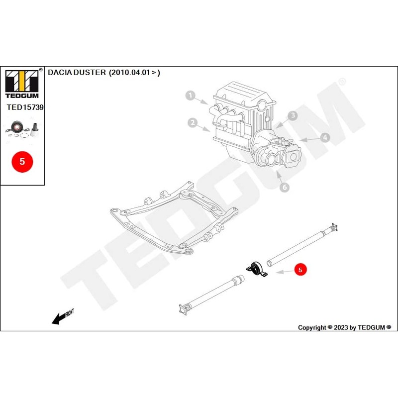 TEDGUM TED15739 DRIVE SHAFT SUPPORT SET