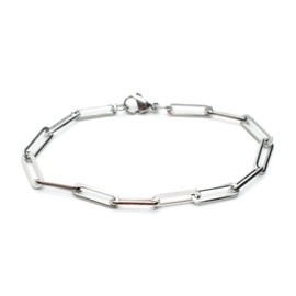 Miniblings Basic bracelet children's charms bracelet square charm bracelet collector's bracelet – original fashion jewellery – ladies girls charm bracelet, Stainless Steel