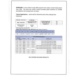 Blue Demon ER309L X 1/16" X 36" X 1LB Tube stainless steel TIG welding rod