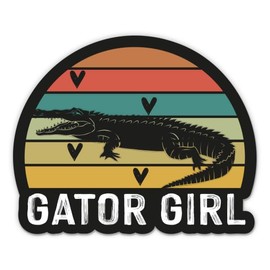 Gator Girl Sticker - 5" Laptop Sticker - Waterproof Vinyl for Car, Phone, Water Bottle - Florida Alligator Decal