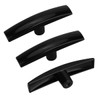 3-Pack Universal Metal RV Waste Valve Handle Replacement Black