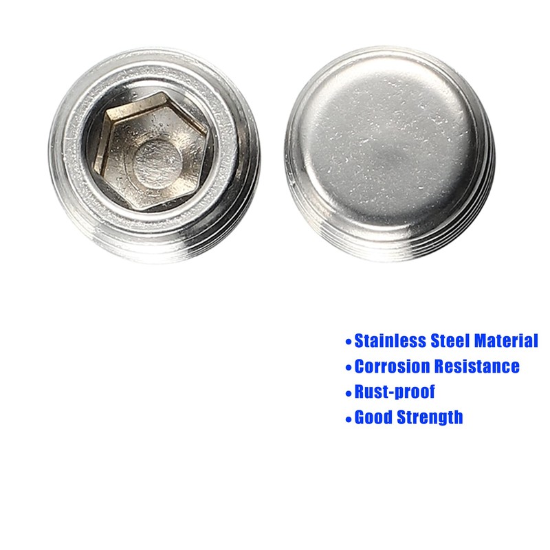 2 pieces 1/2 inch NPT stainless steel hexagon socket countersunk