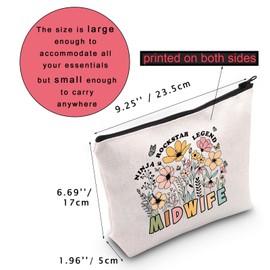 JNIAP Midwifery Week Gift Nurse Midwife Appreciation Thank You Cosmetic Travel Toiletry Zipper Pouch (Midwifery)