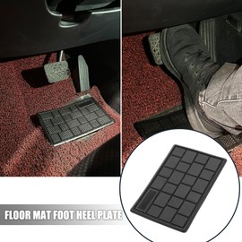 X AUTOHAUX 2pcs Universal Car Floor Mat Foot Heel Plate Cover Carpet Pedal Footrest PC PVC Black