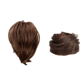 2-Piece Clip-In Ponytail Set - Straight Synthetic Hair Extensions with Comb Attachment (Messy Bun & Sleek Styles, Versatile Human-Like Hairpieces for Women & Teens)