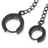 1pcs Stainless Steel Black Chain Double Huggie Hinged Hoop Earrings